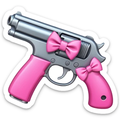 😍take a gun with pink bow sticker