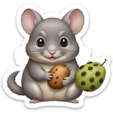 Chinchilla with raisin sticker