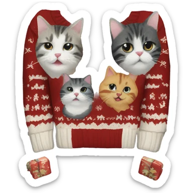 Christmas sweater of cats sticker