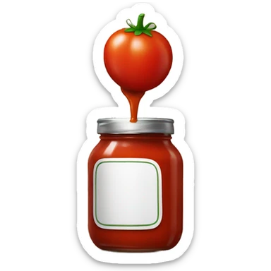 tomato sauce jar wearing headphones sticker