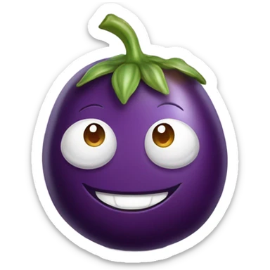 Happy eggplant and happy peach  sticker