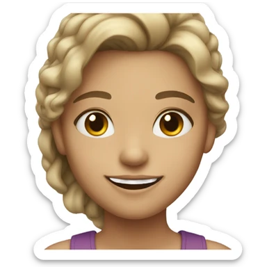 smiling girl with dark blonde hair sticker