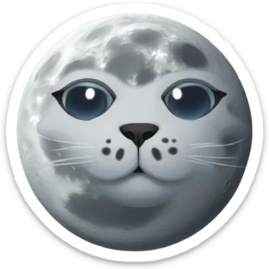 Un chat sur la lune  sticker