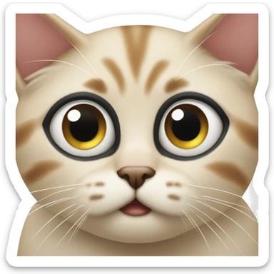 Cute cat manipulation face with big eyes sticker