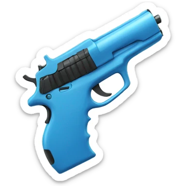 a blue gun  sticker