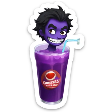 Gamzee from homestuck drinking a massive soda sticker