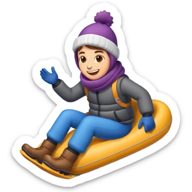 Tubing down snow sticker