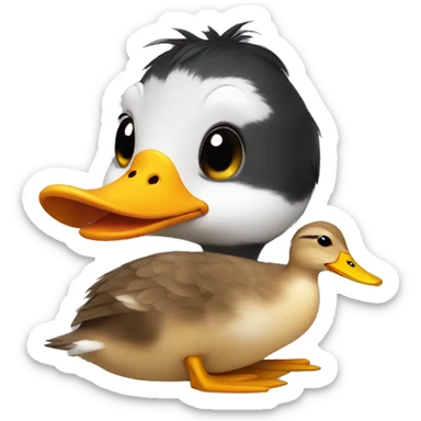duck with hamster sticker