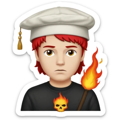 Make Dustin Henderson from Stranger Things with helfire club shirt and thinking cap sticker