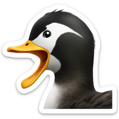 Duck angry at penguin  sticker