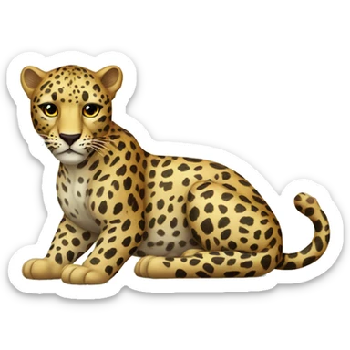 Leopard macht kussmund  sticker