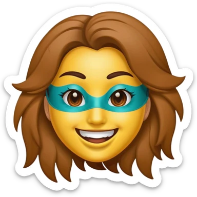 chica con una mascarilla sticker