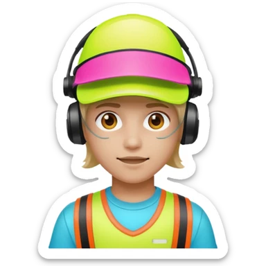 Neon Visor Gamer sticker