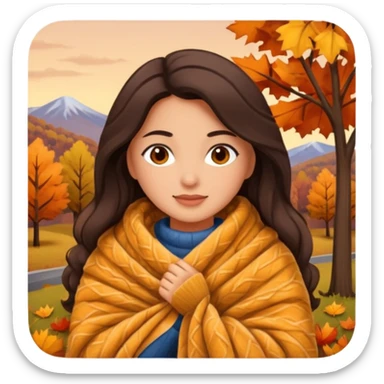 Cozy Latina in blanket for fall sticker