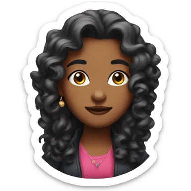 Sassy girl with big earrings and medium curled hair sticker