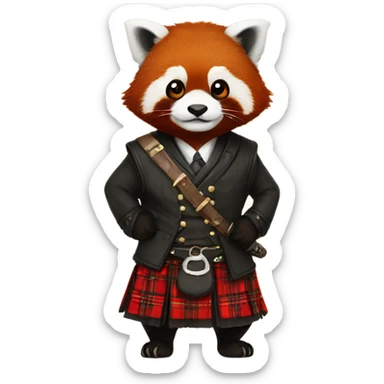 Red panda in a kilt sticker