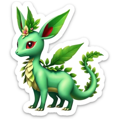 Shiny Flygon-Leafeon-Meganium-hybrid, full body sticker