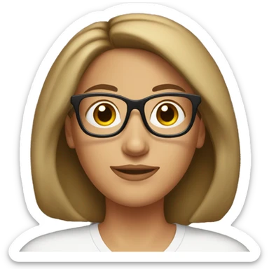 brunette mom with medium legth hair and glasses sticker