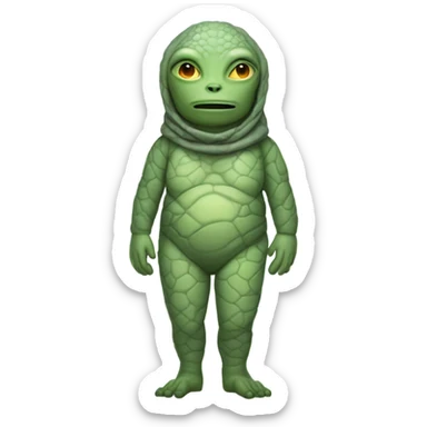 a Reptilian alien woman, full body, sleep sticker