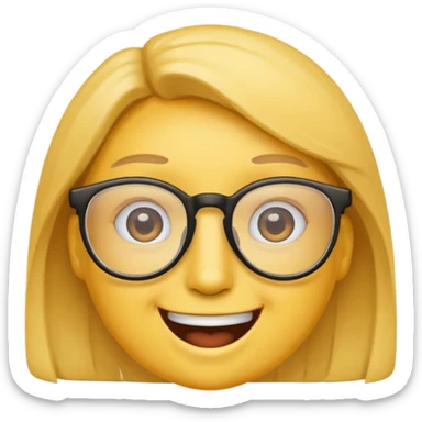 basic face emoji with glasses sticker