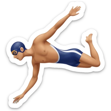 swimmer diving into a swimming pool, side profile view, smooth gradients, clean lines, realistic proportions. sticker