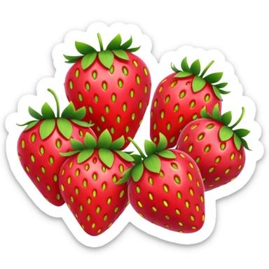 rainbow shining strawberries falling sticker