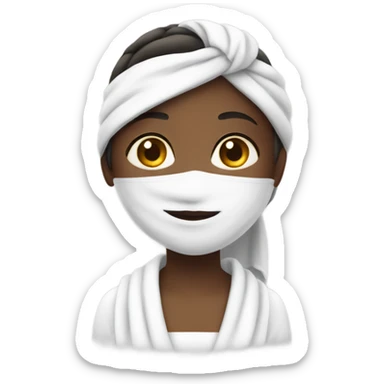 Girl in a white white towel sticker