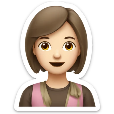 Brown hair girl eat dumplings  sticker