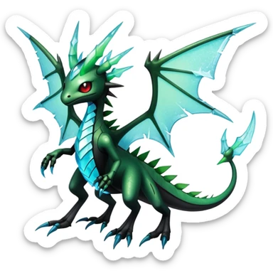 Punk’ish Edgy Futuristic Badass Dark Gothic Flygon-Aurorus-Amaura-Hybrid-Creature sticker