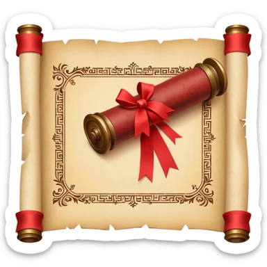 A will and testament scroll with a wax seal sticker