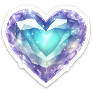 Sparkling crystal heart sticker