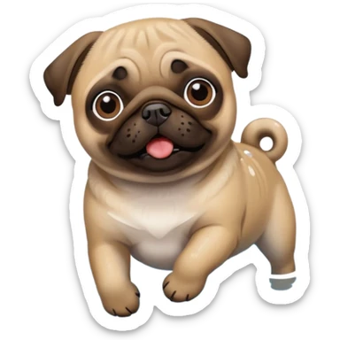Pug  nadando sticker