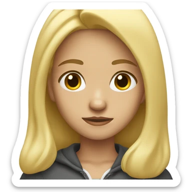 Blonde girl waiting sticker