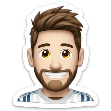 Messi wearing real madrid shirt with smile face sticker