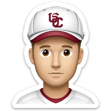 usc coach lincoln riley, wearing a white visor sticker