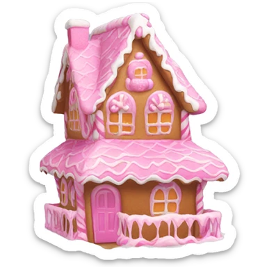 Pink gingerbread house sticker