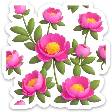 peony flower sticker