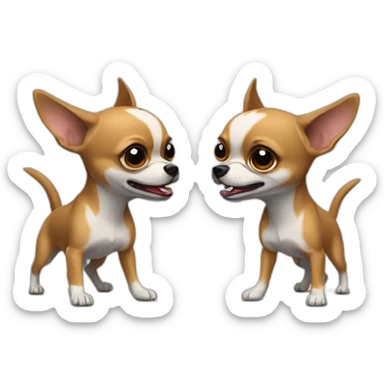 two-chihuahuas-fighting sticker