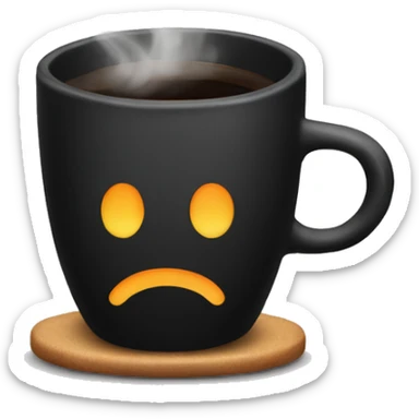 Steaming Black mug with a black coffee inside sticker