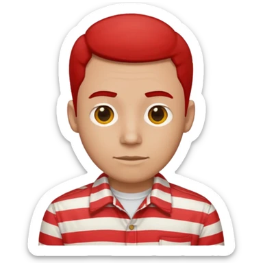 Man with red Striped Shirt not t shirt sticker