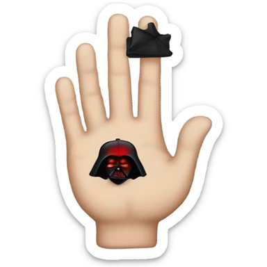Top of a hand with darth vader tattoo sticker