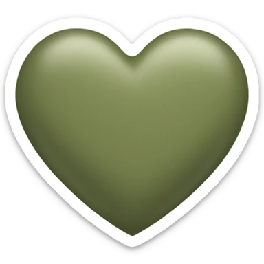 khaki green heart  sticker