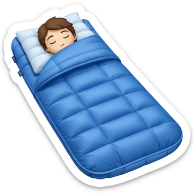 sleeping bag and pillow representing a sleepover sticker