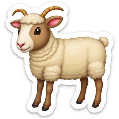 Xinjiang whole roasted lamb on spit with spices, simplified emoji style with bold outlines and bright colors, cartoon style entire cooked sheep sticker