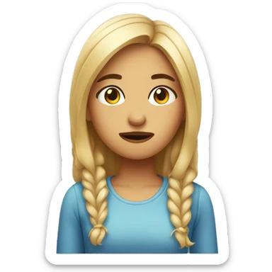 Pretty girl that looks very very tired sticker