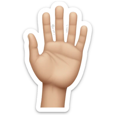 a hand with thumb and ring finger hidden sticker