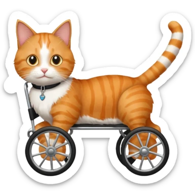 cat in a pet wheelchair sticker