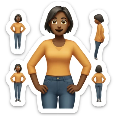 a girl standing with her hands on her hips sticker