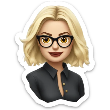 Margot Robbie wearing glasses  sticker