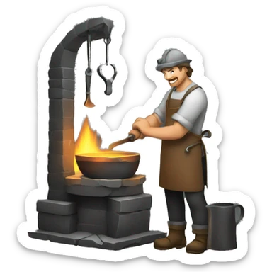 A Blacksmith forging sticker